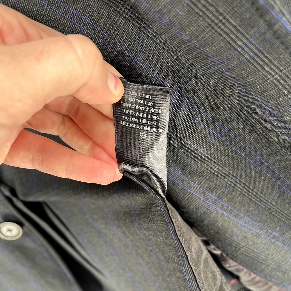 John Varvatos Sport Coat Mens 40 Gray Plaid Blazer Casual 2 Button Layering Work - Picture 14 of 16